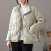Литературный и ретро свободный короткий пуховик женский 2024 новый зимний свободный пиджак женский повседневный белый утиный пух