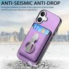 For iPhone 16 Case Compatible with MagSafe Skin-Touch Cover with Card Bag Kickstand - Purple