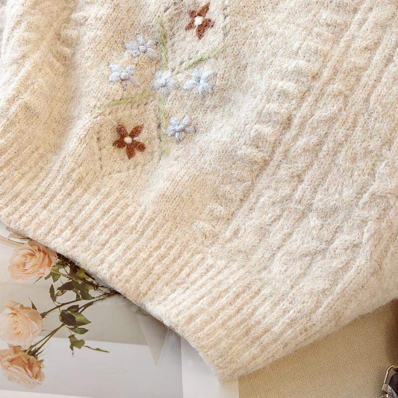 Женский вышитый жилет с круглым вырезом Siboshe