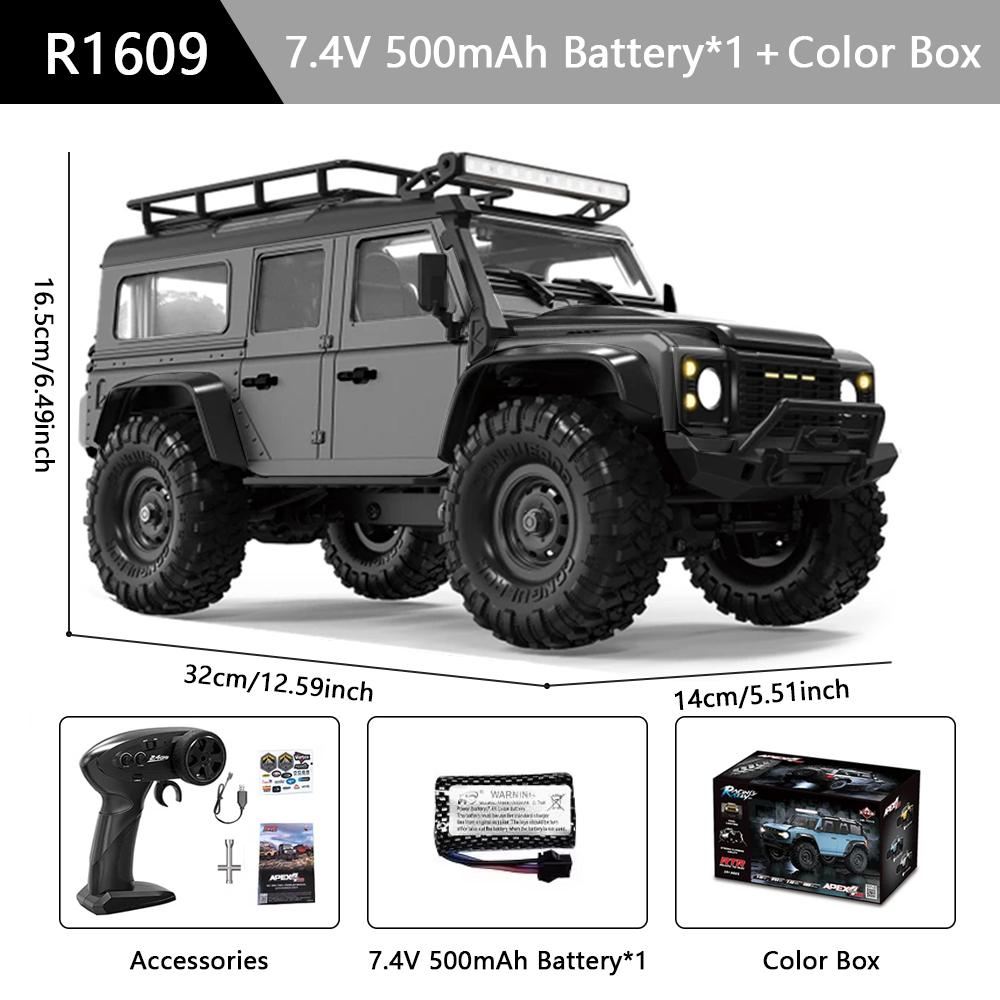 HB R1601 Радиоуправляемая машина 1:16 2.4G 4WD Внедорожные автомобили с дистанционным управлением со светодиодной подсветкой, грузовики-краулеры, модель транспортного средства для лазания, игрушки для детей и взрослых