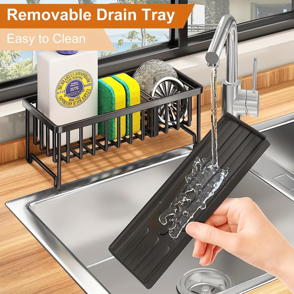 1 шт. подставка для слива губки, кухонная раковина из нержавеющей стали, держатель губки с разделителем, щетки для мытья посуды, хранение губки, принадлежности для домашней кухни