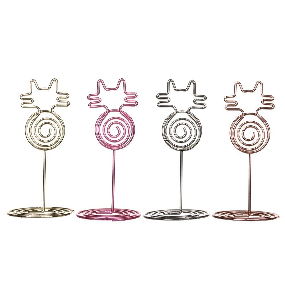 Desktop Decoration Cat Shape Paper Clamp Place Card Photos Clips Table Numbers Holder Clamps Stand