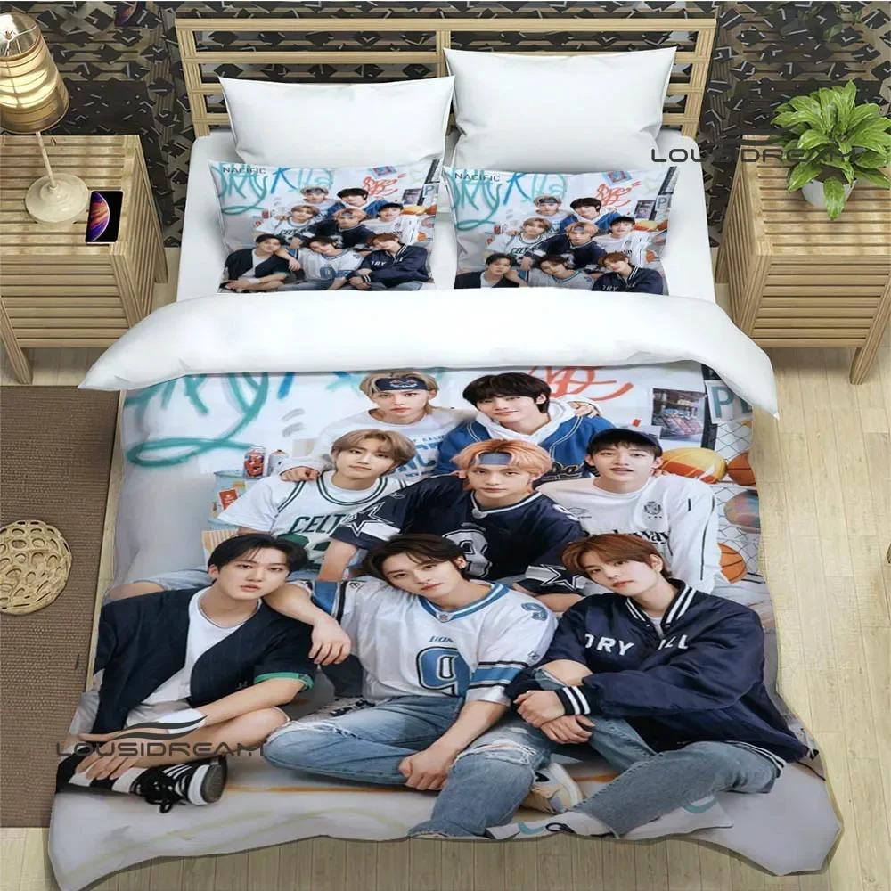Постельное белье с принтом KPOP S-Stray-K-Kids Изысканный набор постельных принадлежностей Пододеяльник Комплект с одеялом Постельное белье Роскошный Подарок на День Рождения