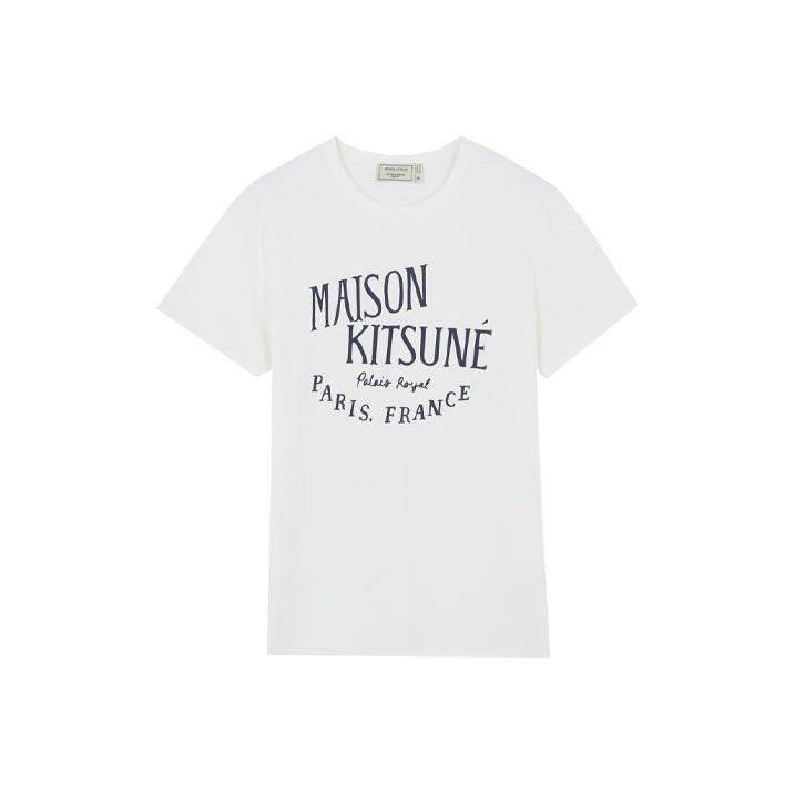 Maison Kitsune Logo Letter Print Crew Neck Short Sleeve T-Shirt Men tops AM00100KJ0008-LT