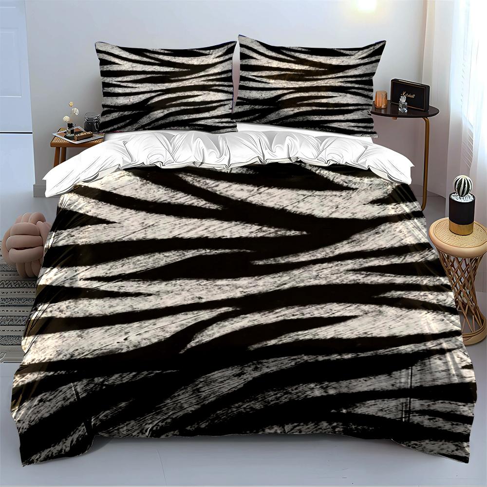 Zebra Print Bedding Set Three Pieces Bedding set (1 duvet cover, 2 pillowcases, duvet not included)