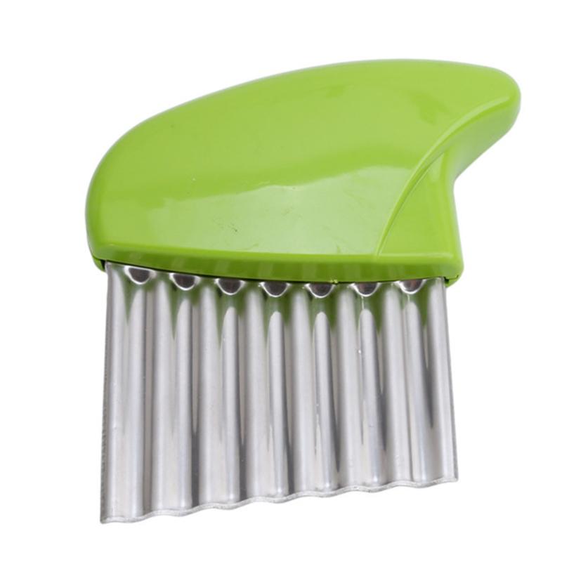 Нож из нержавеющей стали с волнистым лезвием - Многофункциональный слайсер для чипсов для овощей, фруктов и картофеля фри