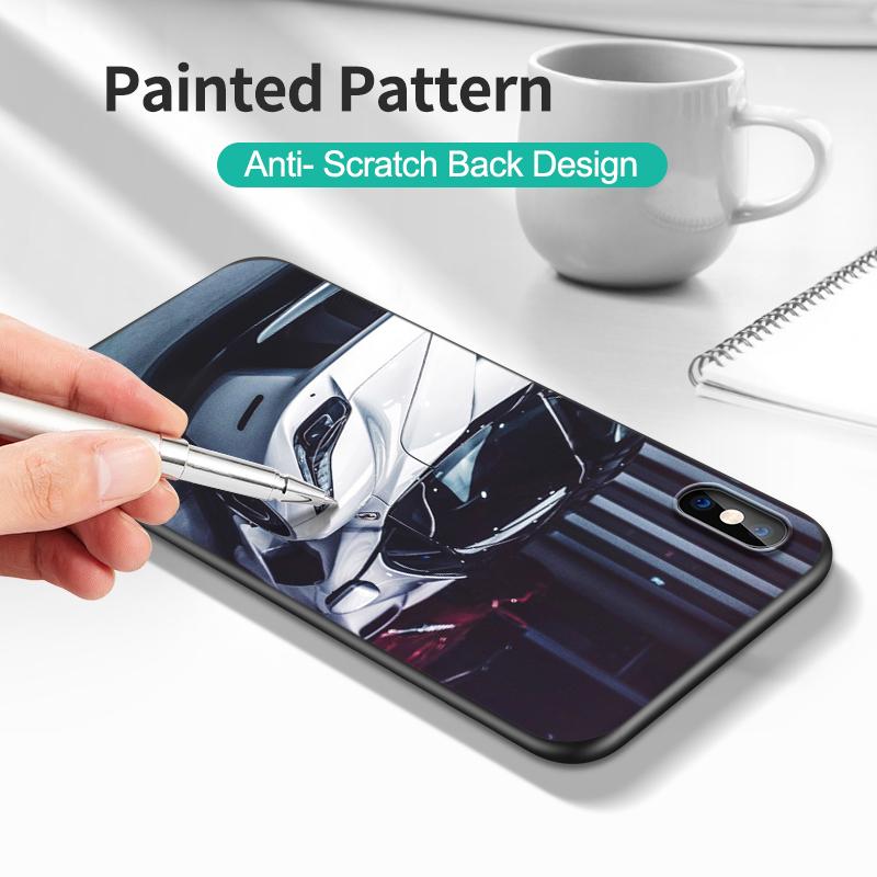 Черный чехол из ТПУ для iPhone 5 5s se 2020 6 6s 7 8 plus x 10 XR XS 11 12 13 mini pro MAX задняя крышка мода автомобиль спорт