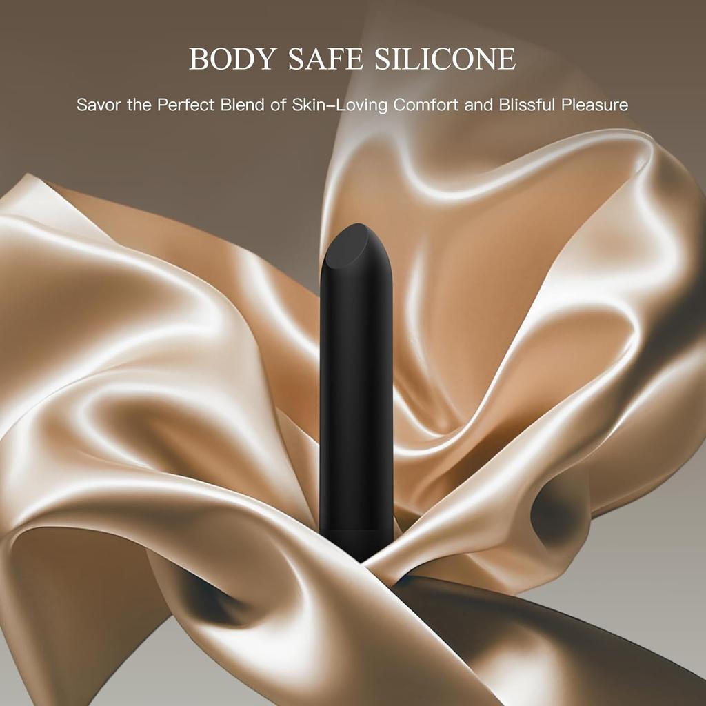 Mini Bullet Vibrator Rechargeable Lipstick Vibrator, 10 Vibration Modes, Waterproof Nipple G-spot Stimulator, Female Sex Toys