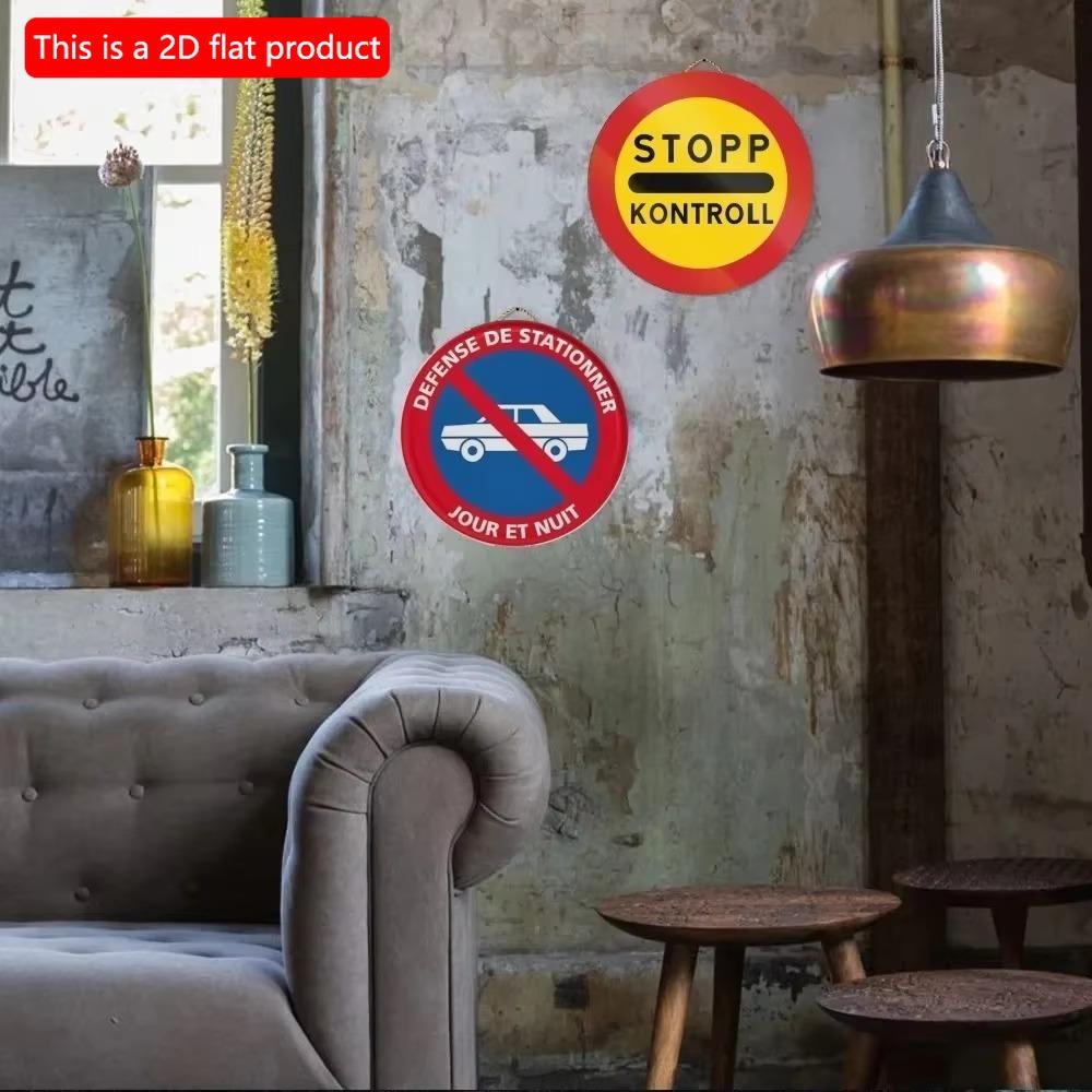 1 шт. 2d плоский круглый деревянный знак - 20 см Посторонним вход воспрещен Предупреждение Видеонаблюдение Настенный плакат Доска Двор Жесткий Знак Безопасности