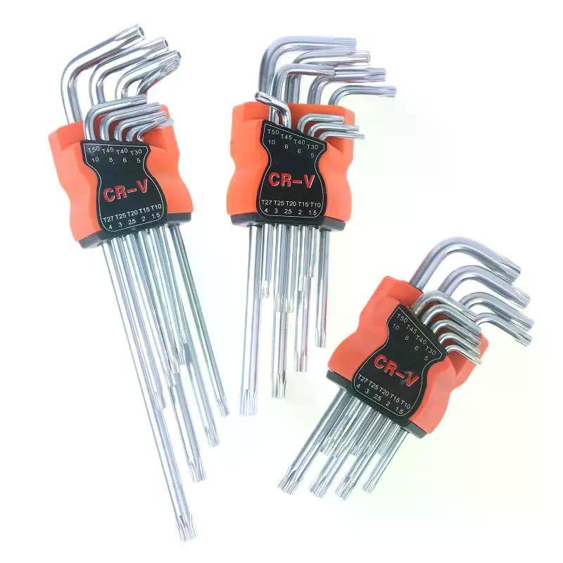 9Pcs L-Type Dual End Torx Star Allen Hexagon Wrench Set - Multi-function Hand Repair Tools for DIY Home Maintenance