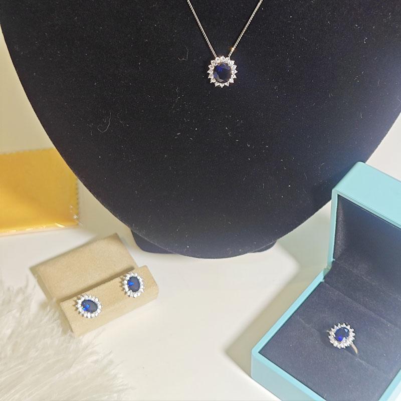 Umcho Женское кольцо из стерлингового серебра 925 пробы, ожерелье, серьги, открытое регулируемое кольцо, женский подарочный комплект ювелирных изделий