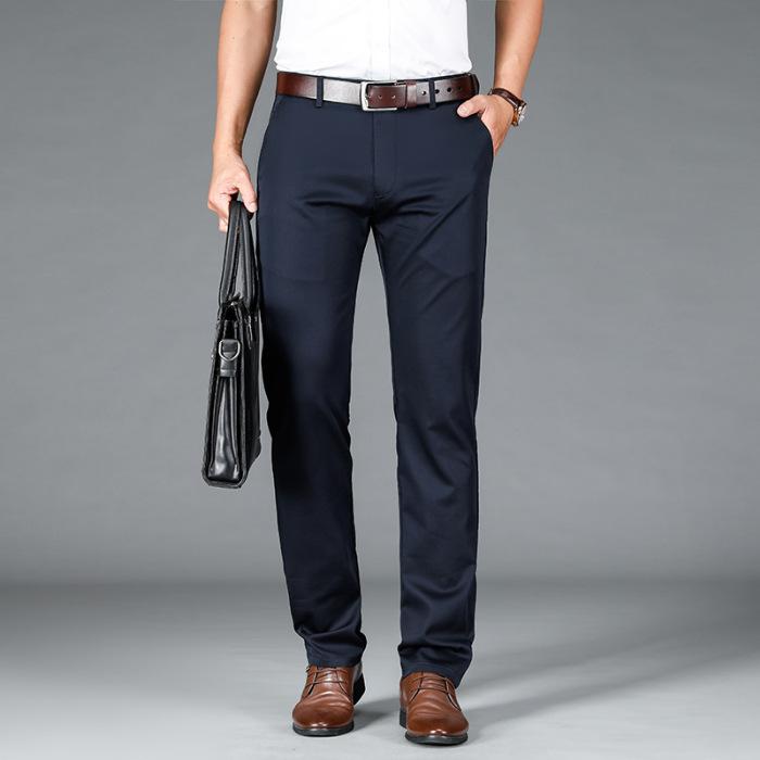 Новые осенние и зимние мужские брюки, трендовые универсальные повседневные брюки, мужские свободные прямые деловые повседневные брюки