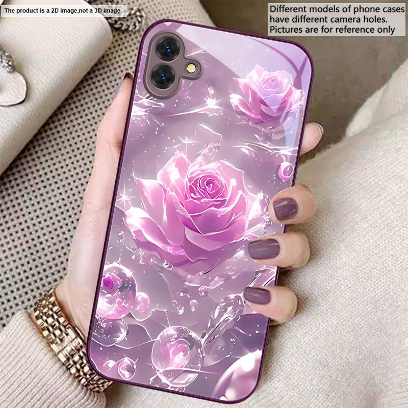 Розы цвета ледяного кристалла Для Samsung A01 02 03 Core 04 05 06 10 12 13 14 5G 15 16 M02 12 Note 8 9 10 20 стекло Ультра чехол для телефона