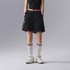 Li Ning CF Suo Однотонные эластичные тканые повседневные шорты средней посадки Женские шорты Черный AKSU714-3