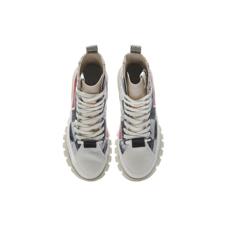 Li Ning We Wo удобные повседневные высокие кроссовки для скейтбординга женские кроссовки черные серые AGCR270-2