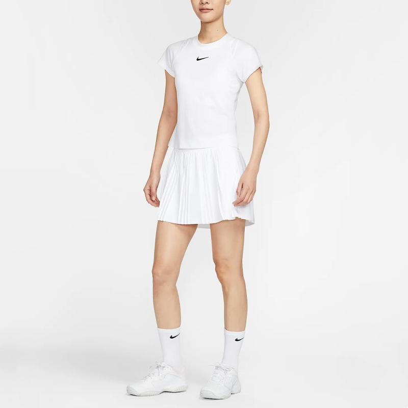 Nike Court Slam Dri-Fit Brand Logo Быстросохнущая дышащая удобная плиссированная повседневная теннисная юбка женские юбки белого цвета FZ6491-100