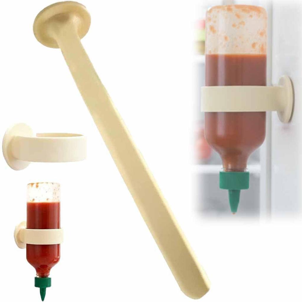 Left Behind Silicone Bottle Holder, Flexible Stand For Upside Down Condiment Bottles, Space Saving Kitchen Gadget For Fridge And Pantry Organi