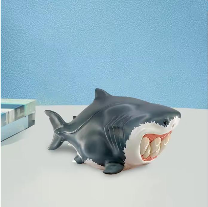 Акула смоляное украшение мультяшная акула пчела фигурка настольный декор коллекционная акула статуэтка для каминной полки книжный стол