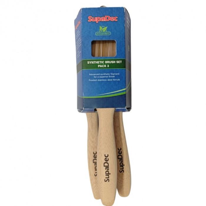 SupaDec Synthetic Paint Brush Set (Pack of 3)