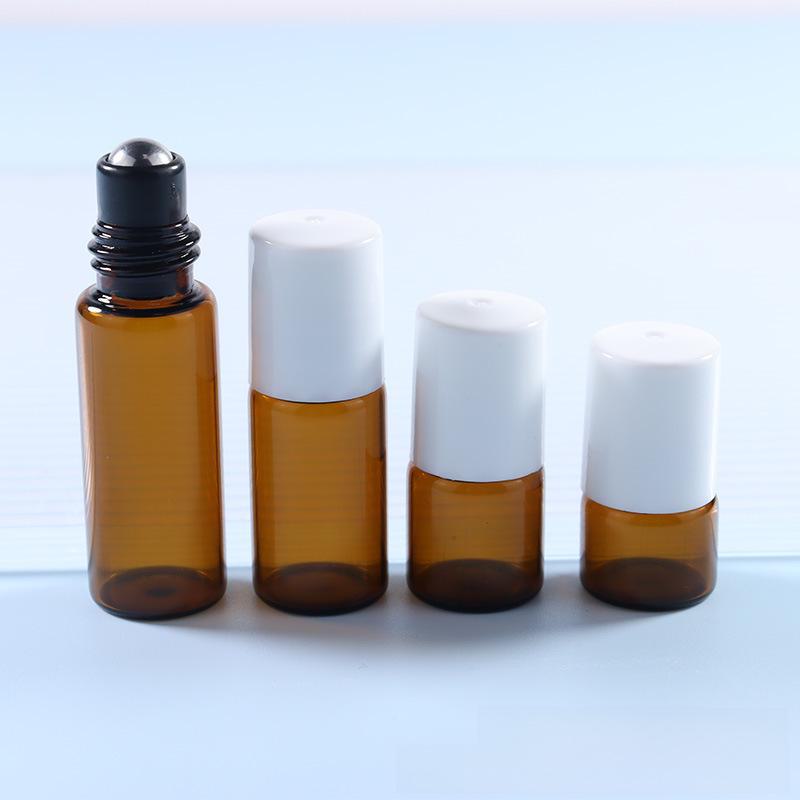В наличии роллерные флаконы объемом 1 мл, 2 мл, 3 мл и дорожные флаконы для эфирных масел из коричневого стекла объемом 5 мл.