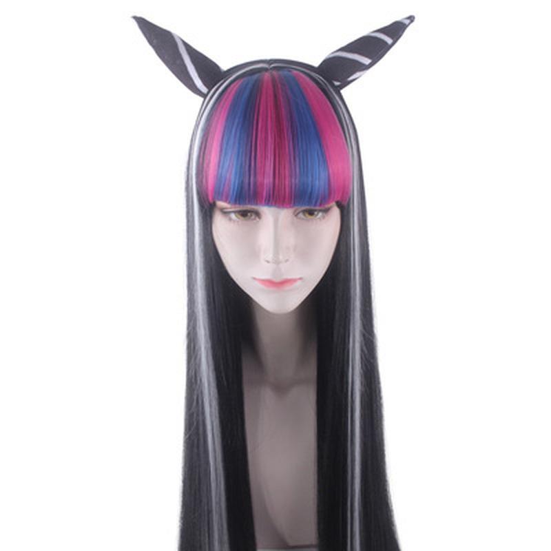 100 см аниме парик Danganronpa 2 Dangan Rondo Yui Mita, парик для выдувания, рог, моделирование, длинные волосы, парик для косплея