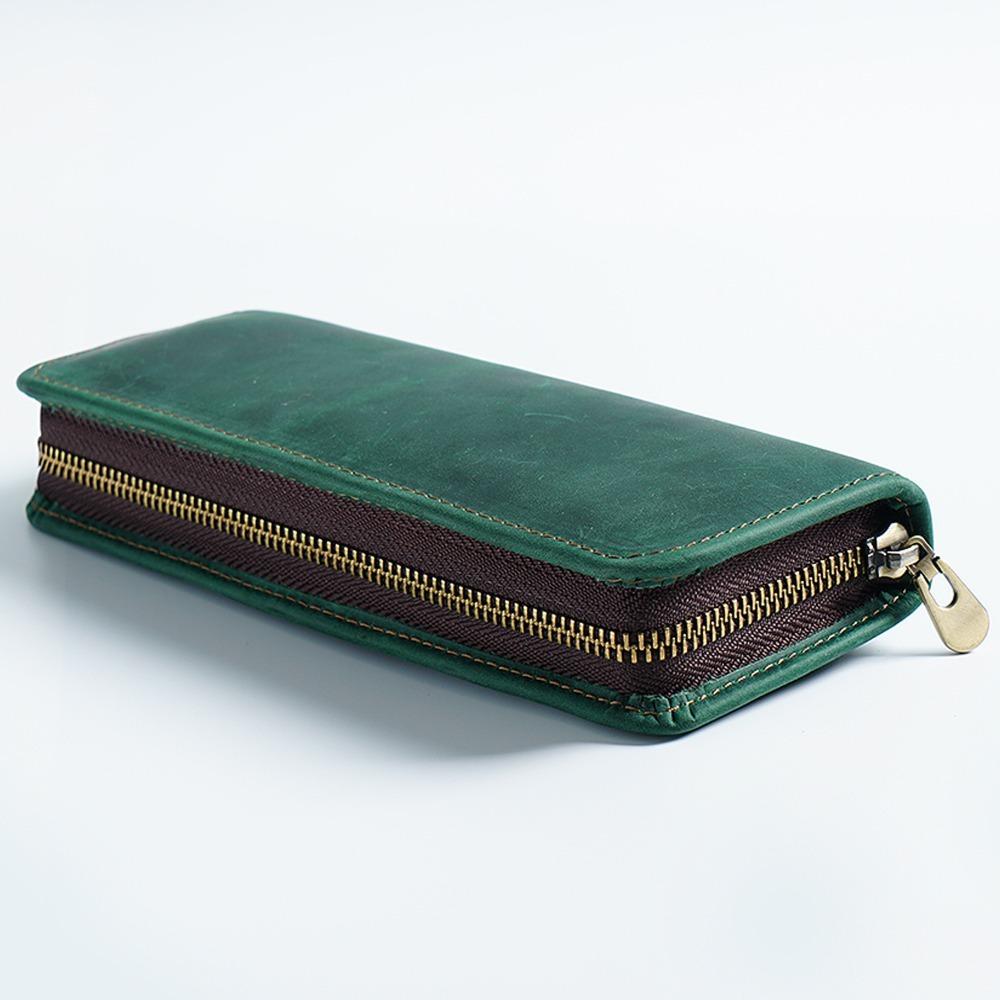 Genuine Leather Pencil Bag Multi-functional Pen Protective Cover Office School Supplies