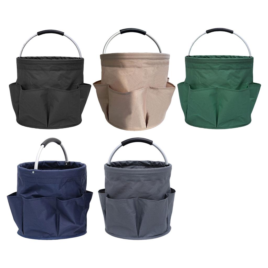 Picnic Basket Collapsible Organizer Bag with Exterior Pocket EVA Handle Splashproof Basket Large Capacity Storage Basket