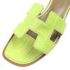 Great HERMES Mule Oran Crocodile Alligator H Logo Flat Sandals Crocodile 37 Used