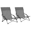 Day and Night - Day and Night Folding Beach Chairs 2 Units Gray Fabric