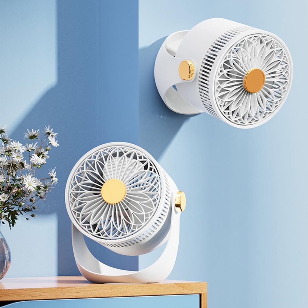 Портативный мини-вентилятор, 3 скорости, с ночным освещением, вращение на 360°, зарядка через USB, тихий вентилятор - тихий портативный настольный вентилятор для дома, спальни
