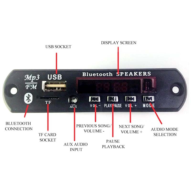 Плата декодера без потерь 12 В, плата декодера WAV + WMA + MP3 с Ultra APE U Disk SD Bluetooth-плеером
