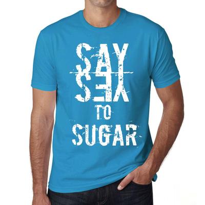 Мужская винтажная футболка Футболка с рисунком Say Yes to Sugar Aqua