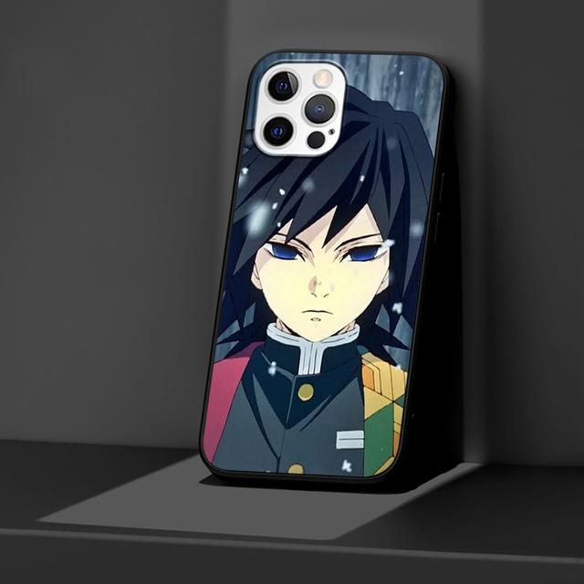 Case For Apple Iphone 11 13 12 Mini 14 Pro Max Xr 7 8 +Se 2020 Xs 6 6s Plus 5 5s Black Silicone Phone Cover Anime Giyuu Tomioka
