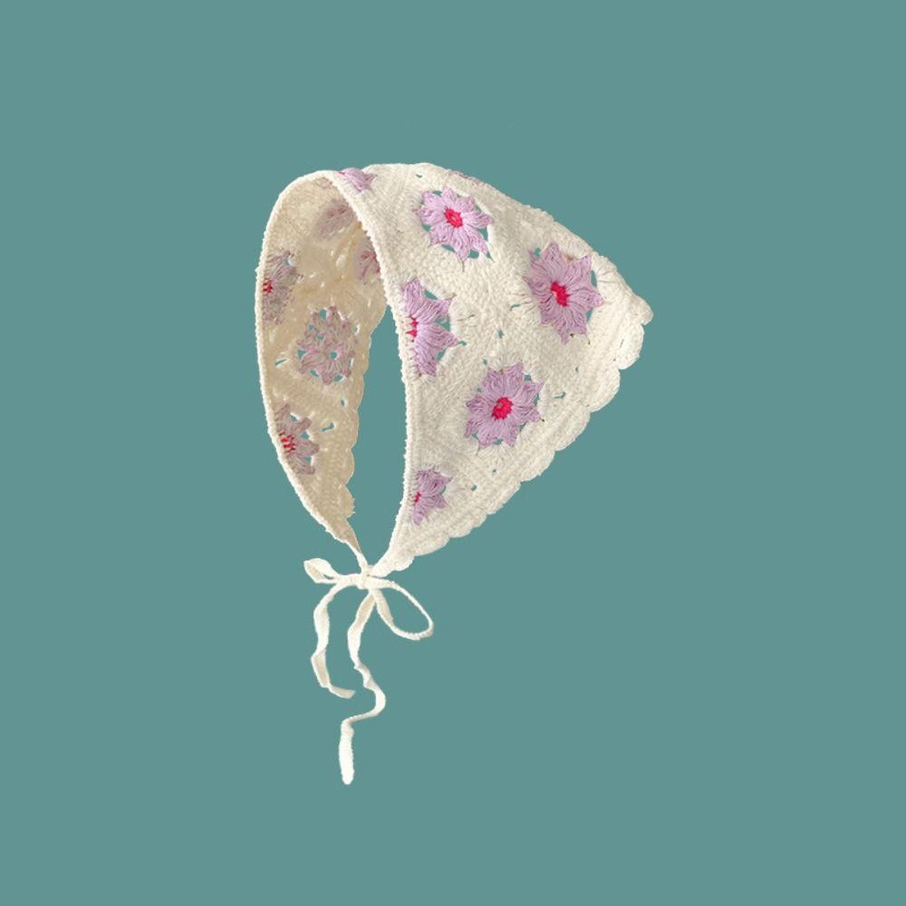 Вязаный крючком треугольный ободок во французском пасторальном стиле пляжный отпуск волосы платок для девочки цветок