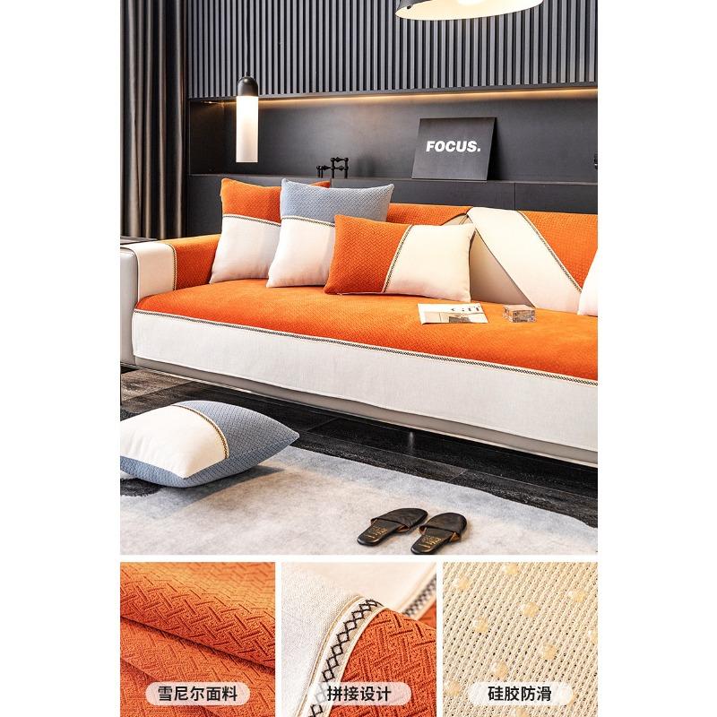 Cool Style Gray Sofa Cushion Simple Modern Four Seasons Universal Non-Slip Thickened New Leather Cover Cover Cover Cloth