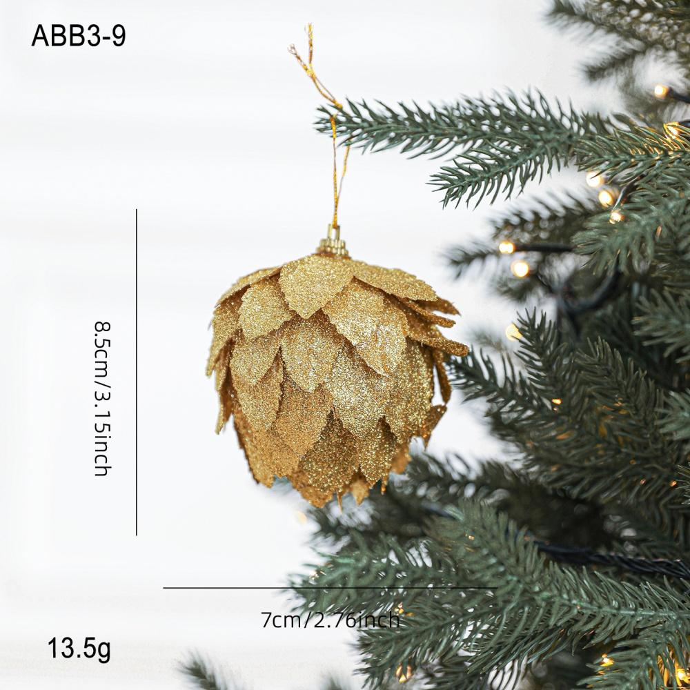 Christmas Tree Ornaments Colorful Glitter Petal Shape Balls Foam Snow Ball Sparkling Foam Flower Hanging Decorations for Tree