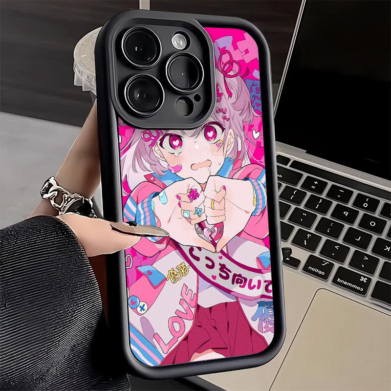 Чехол для телефона iPhone 17 Air 16E 15 16 Pro Max Аниме Kwaii Девушка Ins Стиль Чехол 14 Plus 13 12 Mini Мягкий Силиконовый Fundas