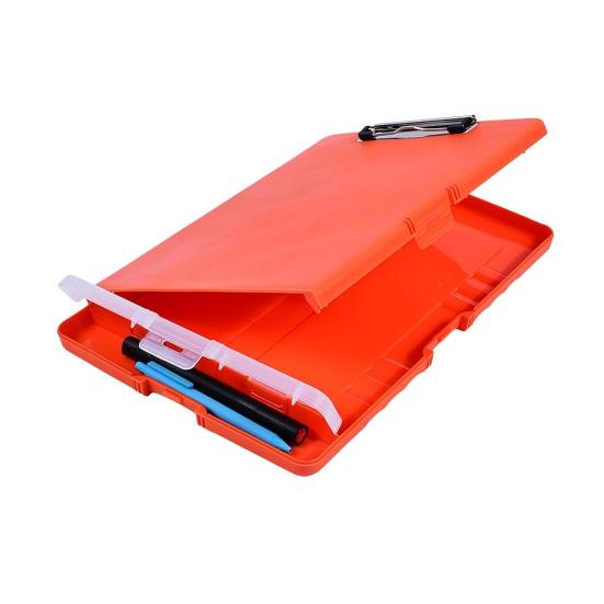 File Folder Organizer with Strong Lock Non-Slip Clips Hanging Holes 3-in-1 Clipboard Pencil Case File