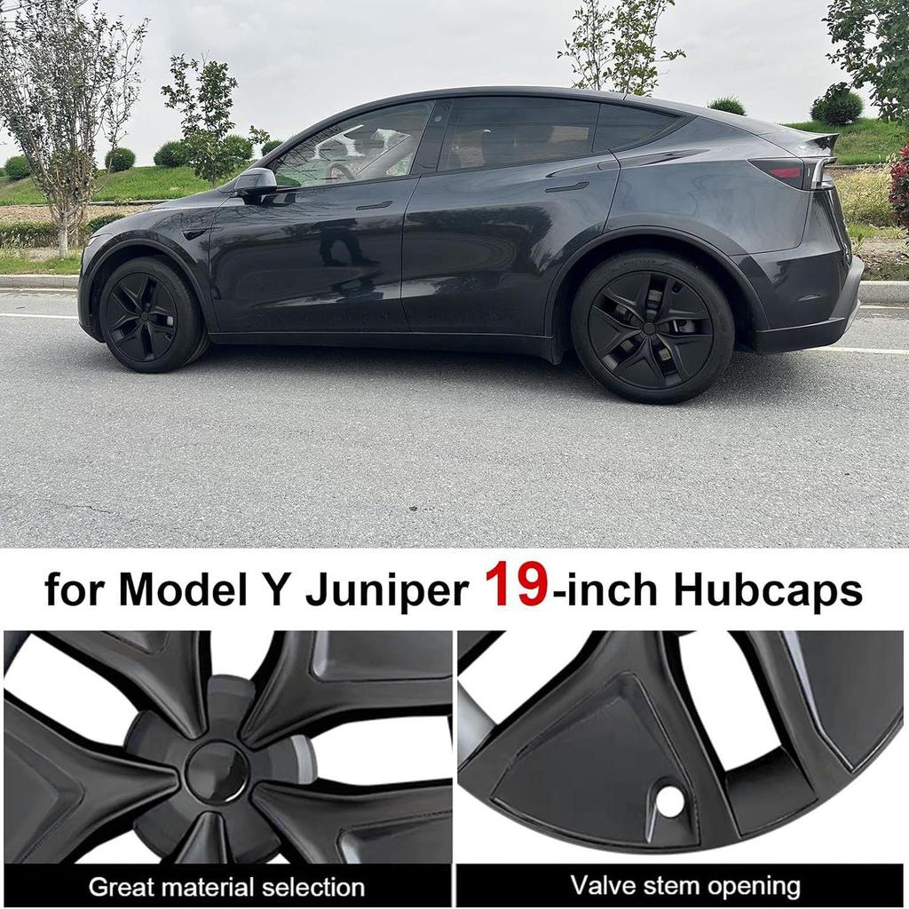 Колпаки на диски 19" матово-черные для Tesla Model Y 2025-2026 (Набор из 4)