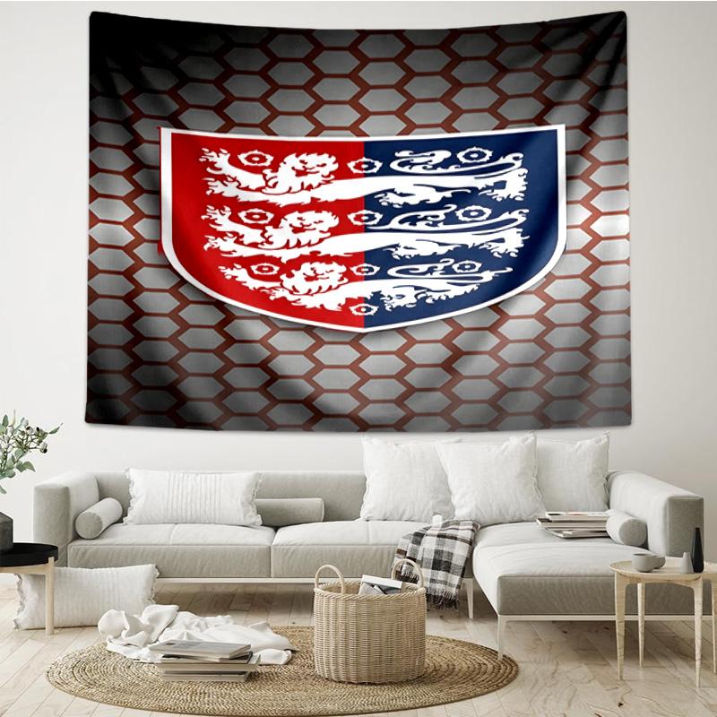 1PC England Football Crest Printed Tapestry Room Decoration Wall Hanging for Living Room Bedroom, dormitory, Birthday and Christmas gifts