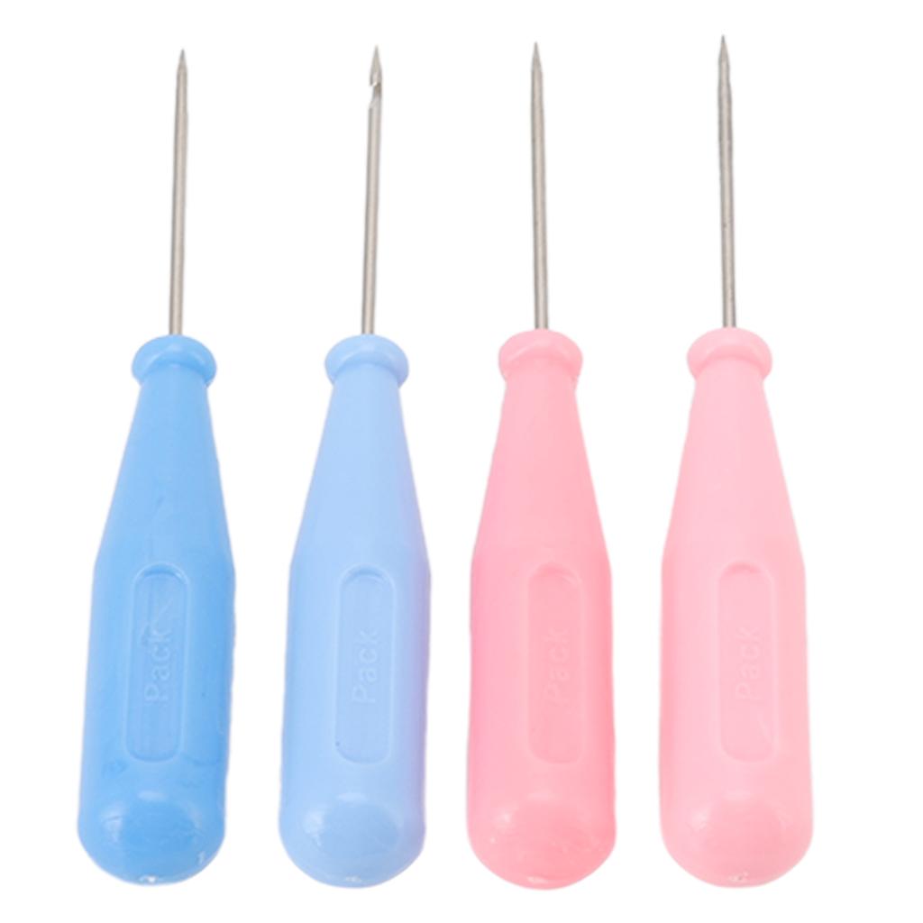 4 Pcs Awl Tool Incisive Sturdy Sewing Awls Tools with Plastic Handle for DIY Leather Craft Sewing