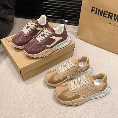 Ретро универсальные немецкие тренировочные туфли на толстой подошве женские мягкие легкие кеды 2025 осень новая женская обувь спорт и отдых одинарные