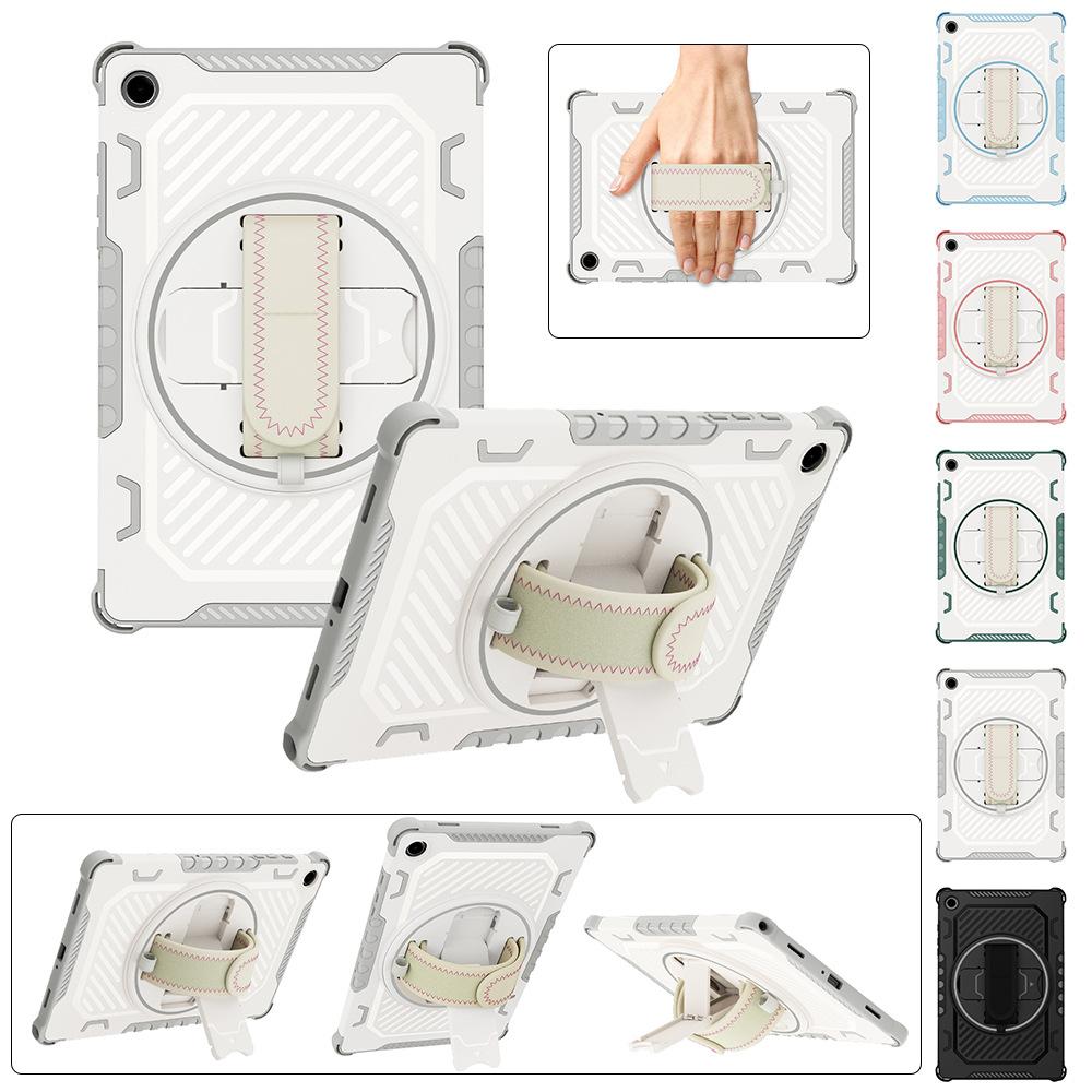 Suitable for Samsung tablet protective case A8X200A11plusA9plus with 360-degree rotating stand and hand strap