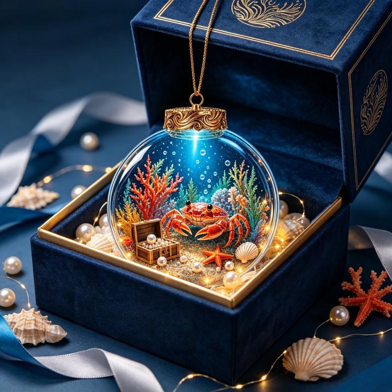 3D Crystal Christmas Ornament Ball Tree Hanging Decor - Acrylic Holiday Party Accessory Semi-Handmade US Style