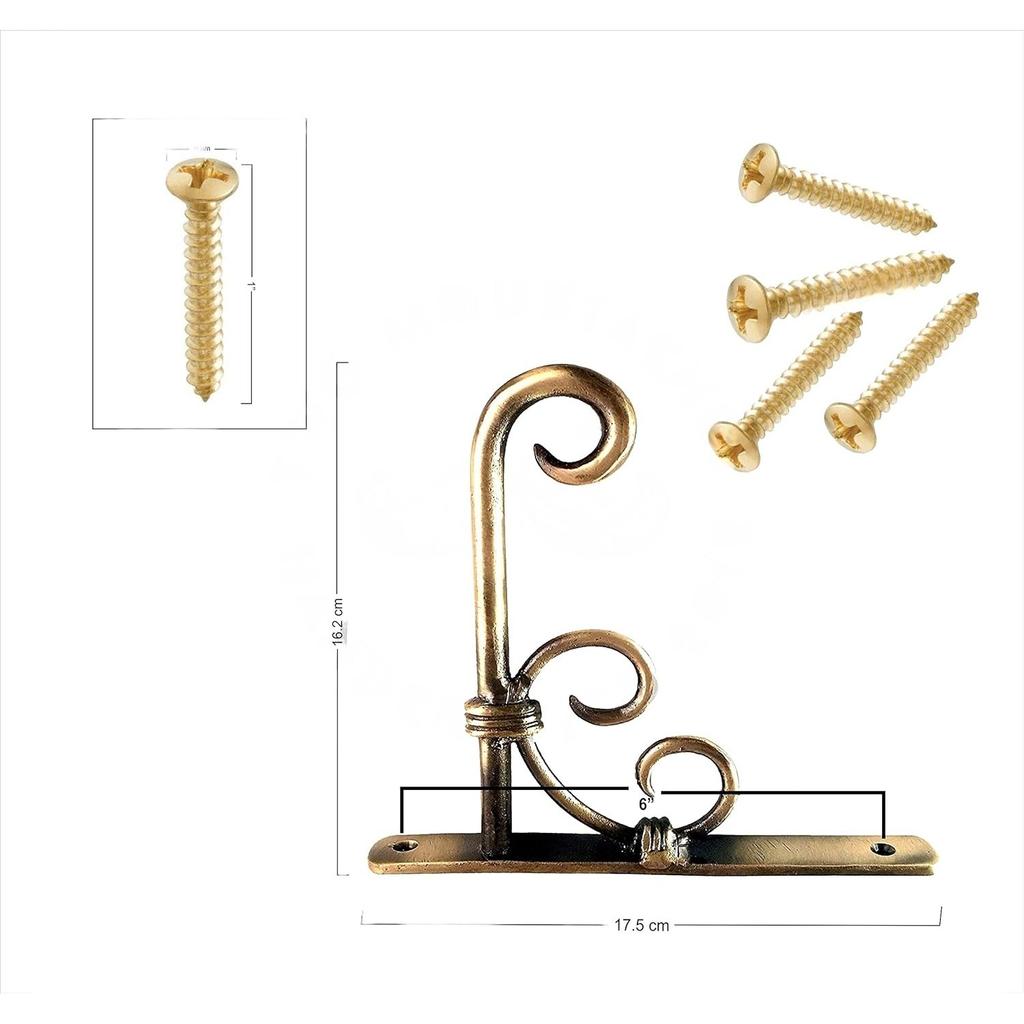 Brass Wall Lantern Diya Hanger, Planter Hangers, Lanterns Wind Chimes Hanging Baskets Ornaments, Diya Hanger Brass, Brass Diya Hangers for Wall