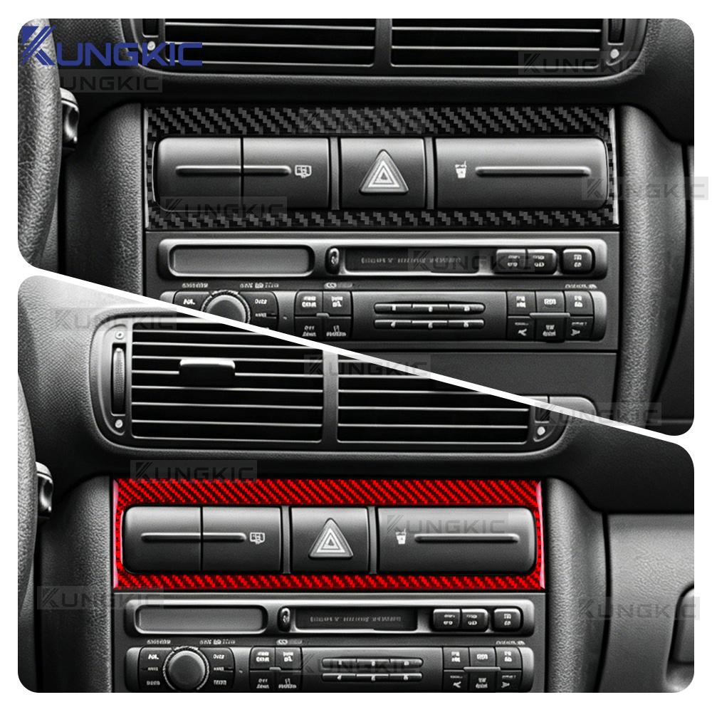 Carbon Fiber Style Interior Sticker for Seat Leon MK1 1M 1999-2004 CD Frame Trim