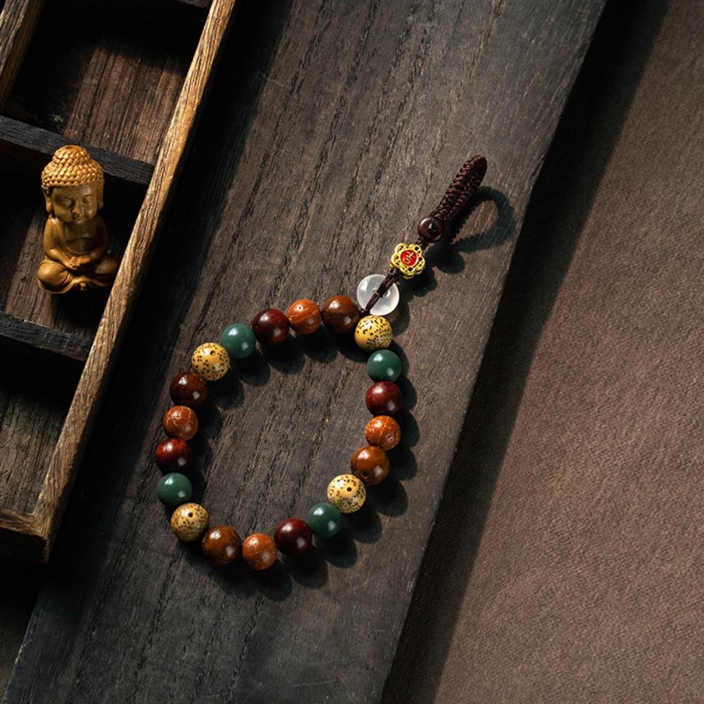 Bag Hanging Wooden Beaded Pendant Charm Beads Lanyard Creative Car Key Ring Key Decor