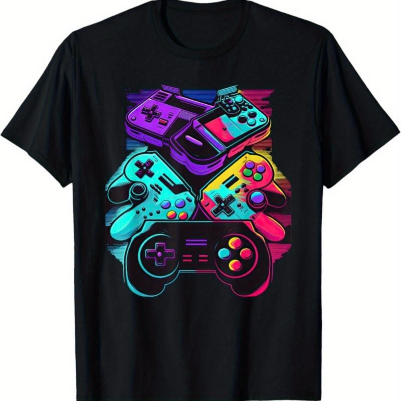 Cotton Gamer Boy Tshirt Unisex Gamepad Graphic Tees Fashion Casual Oversized Short Sleeve Tops Round Neck Streetwear Tshirt