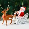 Electric Santa Claus Deer Cart Christmas Decoration Children's Gift Elk Sled Children's Toy Doll Doll Reusable Christmas Decoration Supplies A259