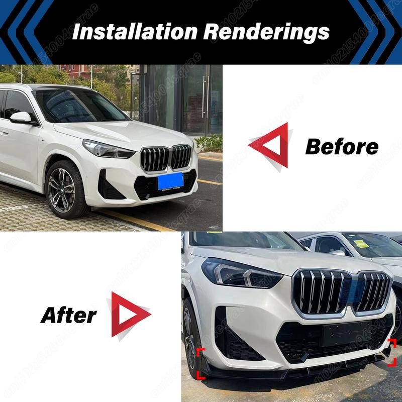 For BMW X1 U11 U12 2023 2024 M Sport Front Bumper Spoiler Lip Car Lower Splitter Blade Protector Plate Body Kit Car Accessories